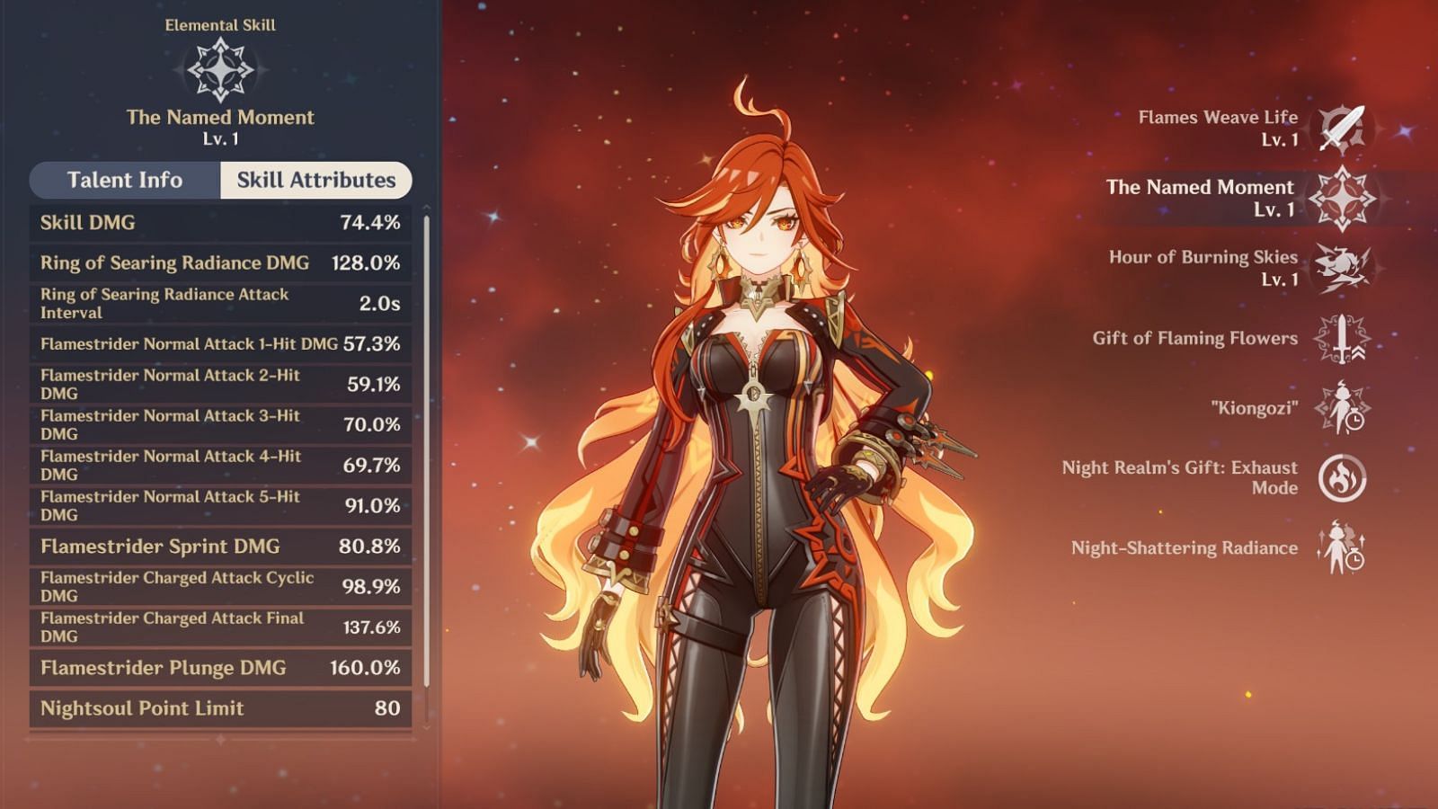 Mavuika has special Talent Multipliers for her Normal, Charged, and Plunging attacks during her Elemental Burst (Image via HoYoverse)